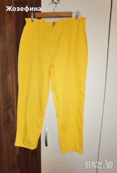 Жълт модерен свеж и ефектен панталон, снимка 1