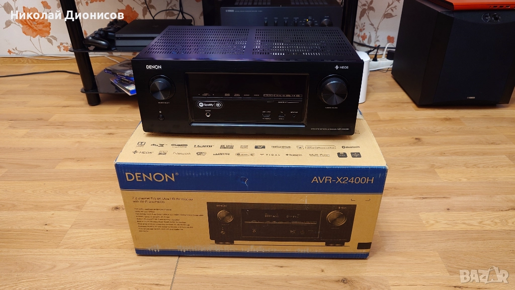 Denon AVR x2400H 7.2 канален 4K Аудио-видео ресивър с Dolby Atmos, снимка 1