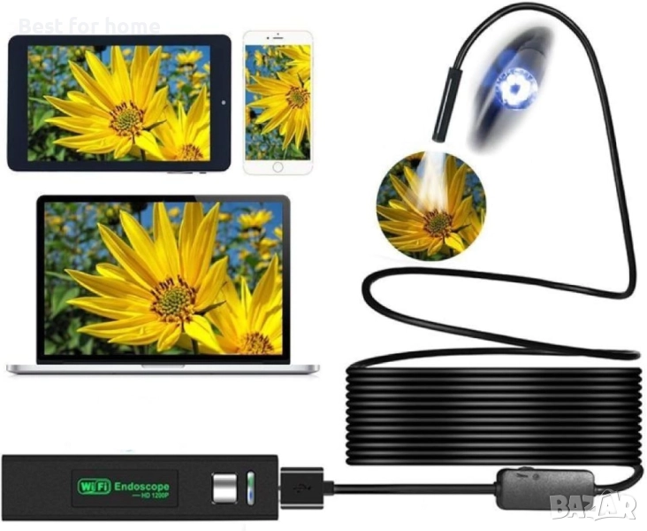 Инспекционна , водоустойчива безжична HD ендоскопска камера за канализационни  тръби, снимка 1