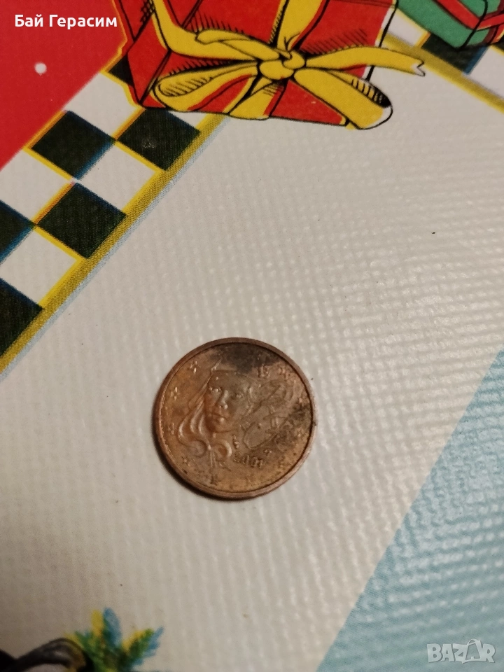 2 евроцента Франция 2001г., снимка 1