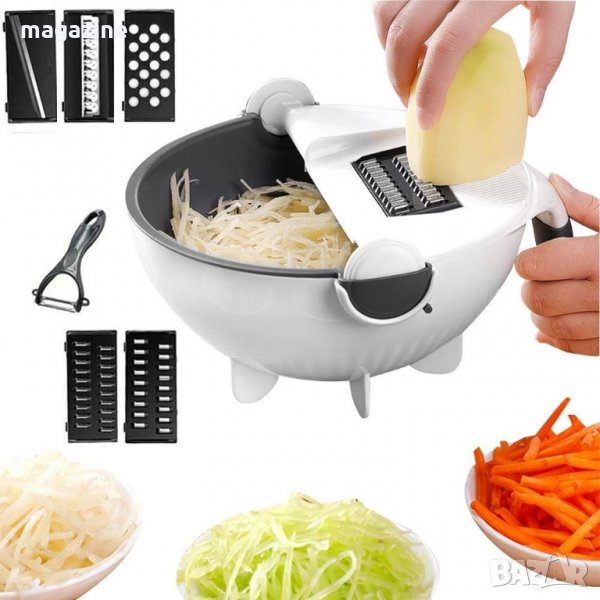 8в1 Мултифункционална купа с подвижна цедка и ренде Мagic vegetable cutter, снимка 1