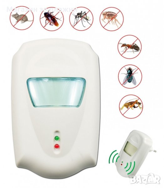 ЕЛЕКТРИЧЕСКО УЛТРАЗВУКОВО УСТРОЙСТВО ЗА БОРБА С НАСЕКОМИ И ГРИЗАЧИ - код Pest Repeller, снимка 1