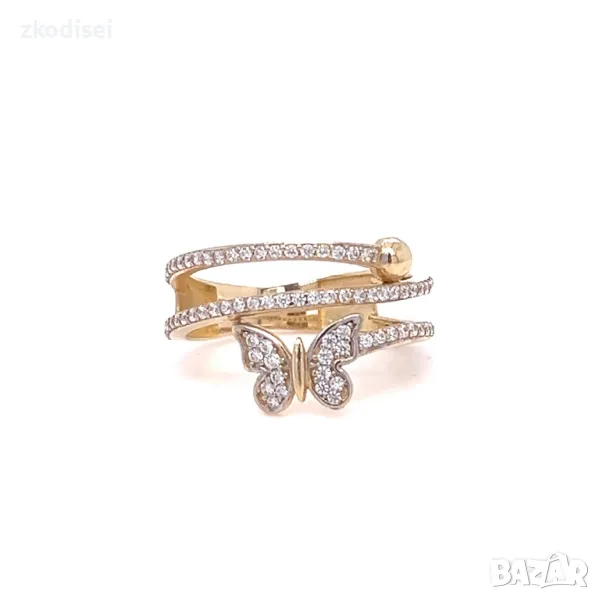 Златен дамски пръстен 3,58гр. размер:57 14кр. проба:585 модел:3474-2, снимка 1