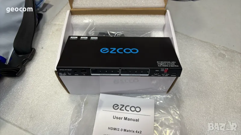 EZCOO EZ-MX42HAS-ARC Switch with SPDIF L R Audio Extractor, снимка 1