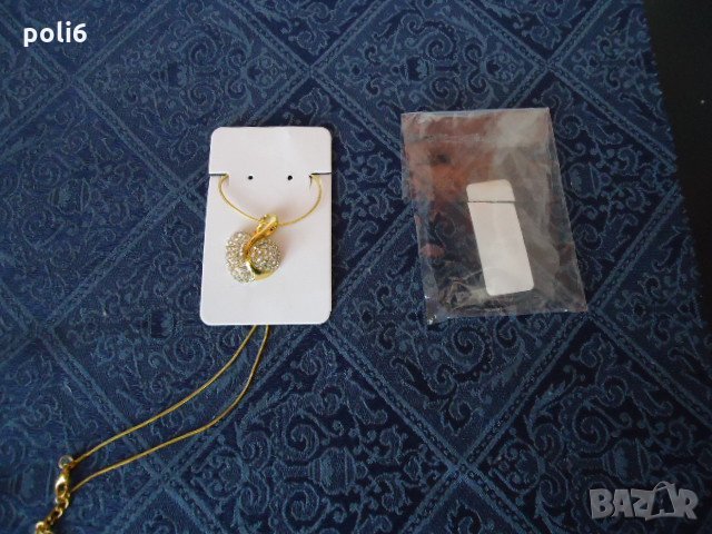 Колие, синджирче със сърце с камъчета, снимка 1