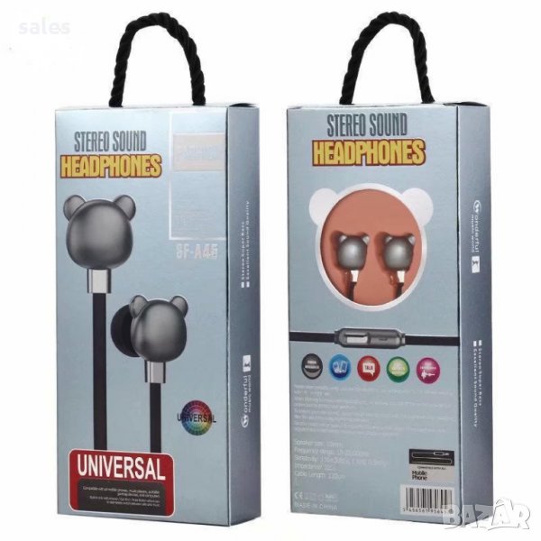 Слушалки Cartoon Animal Bear SF-A45, снимка 1