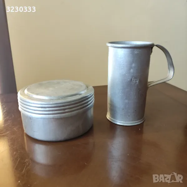 Стара алуминиева мярка,алуминиева кутия, снимка 1