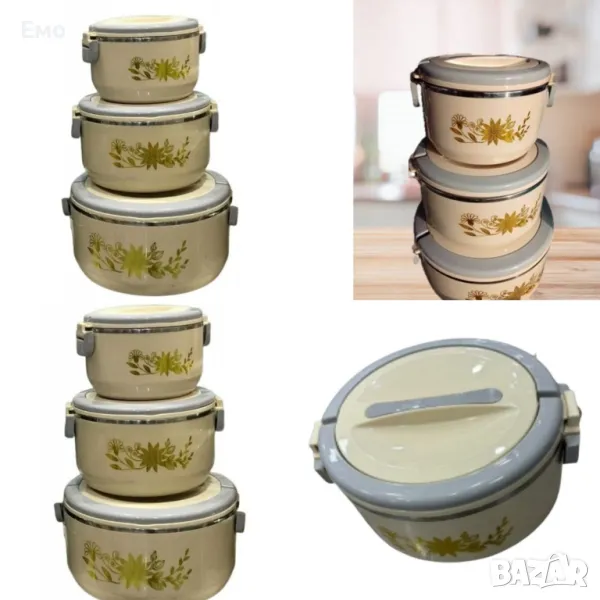 Комплект от 3 термо тенджери – Запазете топлината и свежестта на вашите ястия, снимка 1