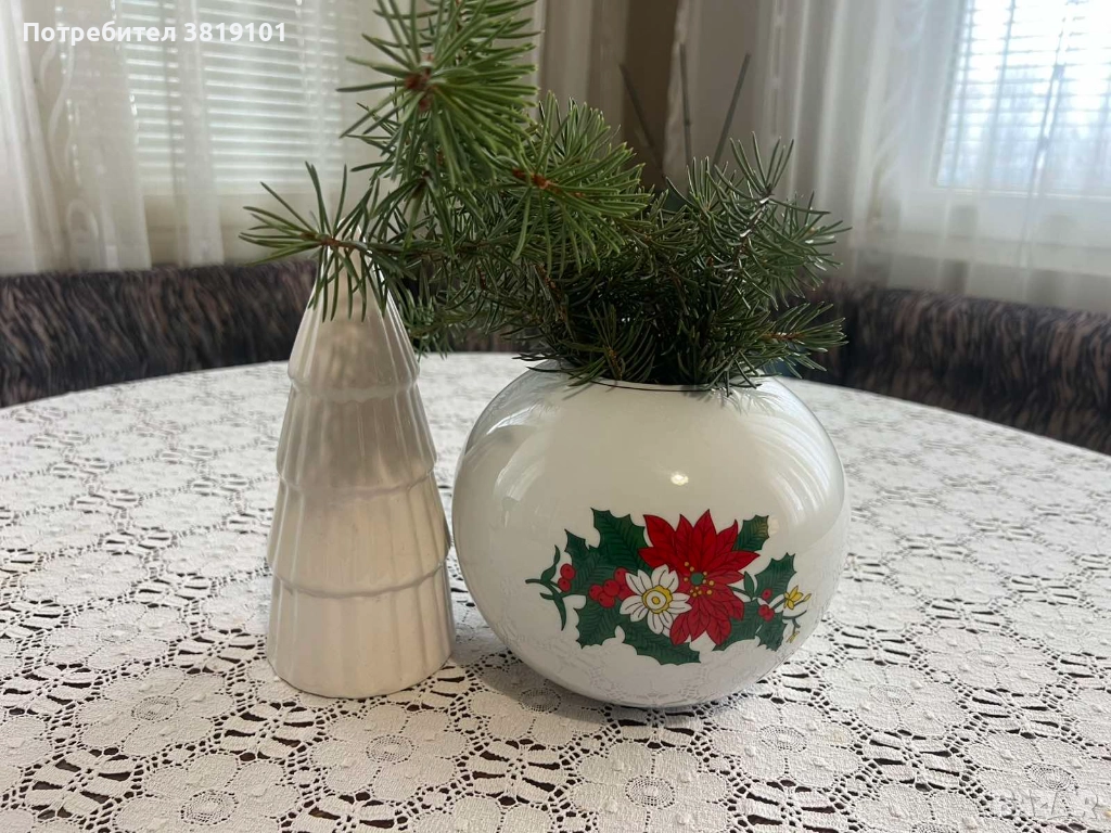 Ваза с коледен мотив, снимка 1