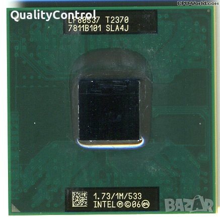 Процесор за лаптоп - Intel Pentium T2370 (1M Cache, 1.73 GHz, 533 MHz FSB) - перфектен, снимка 1