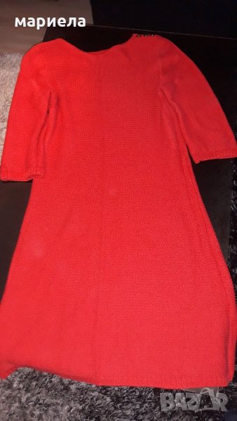 Червена рокля плетена с 3/4 ръкав , снимка 1