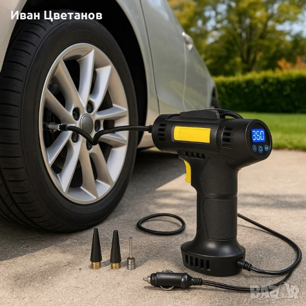 Безжичен дигитален компресор за автомобил, снимка 1
