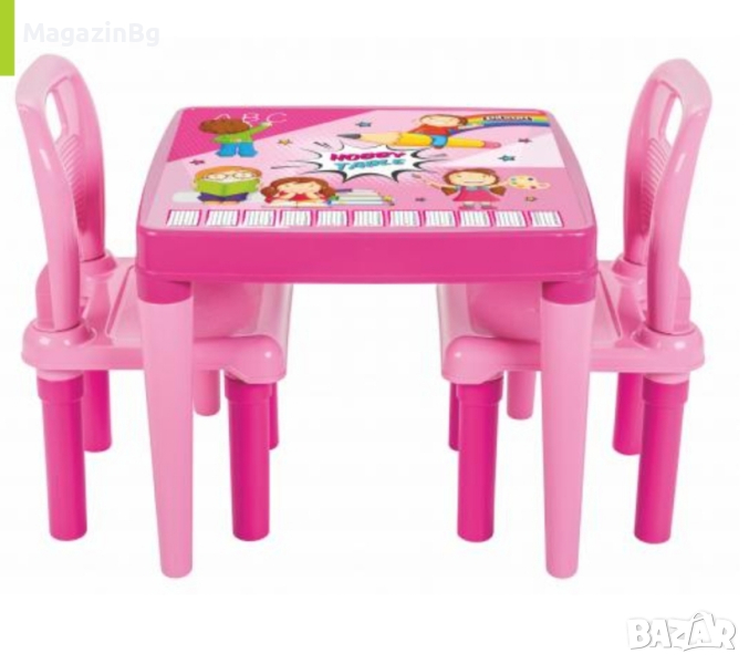 МАСА С 2 СТОЛЧЕТА 03414 РОЗОВ

, снимка 1