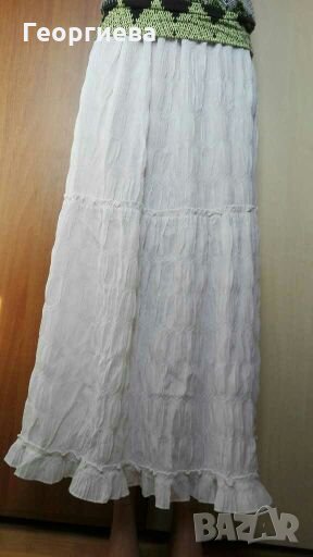 Бяла разкроена памучна пола👗🍀S,M👗🍀арт.1029, снимка 1
