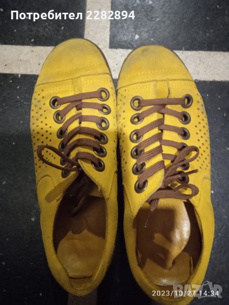 Жълти велурени обувки 39 номер, снимка 1