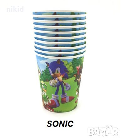Соник Sonic 8 бр картонени чаши парти рожден ден, снимка 2 - Чаши - 29429638