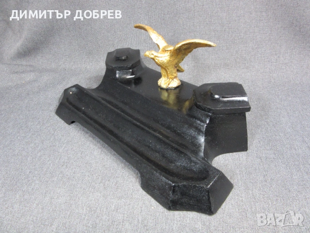СТАРА РЕТРО МЕТАЛНА НАСТОЛНА МАСТИЛНИЦА, снимка 2 - Антикварни и старинни предмети - 54263076