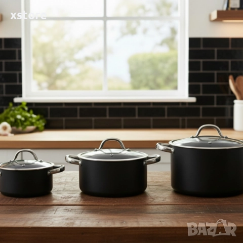 Алуминиева тенджера с мраморно покритие и капак – здравословно готвене без загаряне, снимка 10 - Съдове за готвене - 52687820