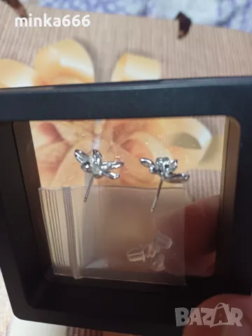 Сребърни обеци еделвайс., снимка 1