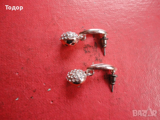 Позлатени обеци обици с камъни 3, снимка 4 - Обеци - 54088816