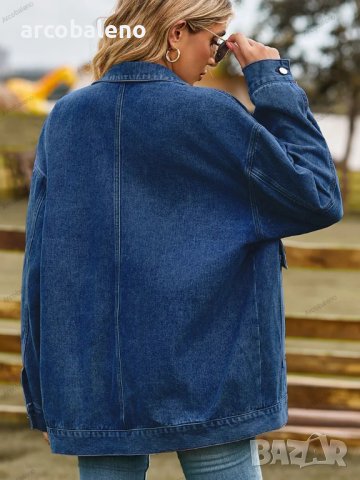 Модно дамско универсално свободно класическо дънково яке, 3цвята , снимка 4 - Якета - 42097370