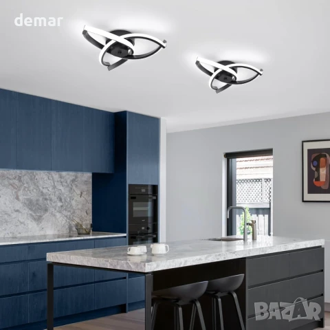 Vloitgol Модерно LED таванно осветително тяло, 30W черно (студена бяла светлина 6000K), снимка 3 - Лед осветление - 50950492