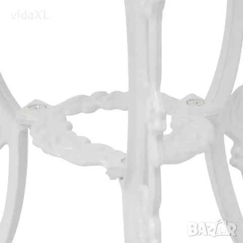 vidaXL Бистро комплект, 3 части, лят алуминий, бял, снимка 2 - Градински мебели, декорация  - 56147536