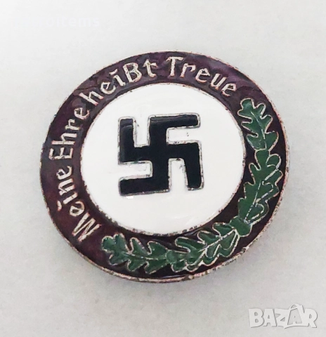 WW2 3 Райх, Емайлирана значка 4.2 см "Meine Ehre heißt Treue" , снимка 3 - Колекции - 52849020