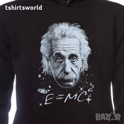 Нов мъжки суичър с трансферен печат на Алберт Айнщайн, снимка 6 - Суичъри - 31742207