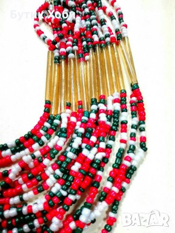 Африкански етно - гердан от стъклени мъниста , снимка 4 - Колиета, медальони, синджири - 31192738