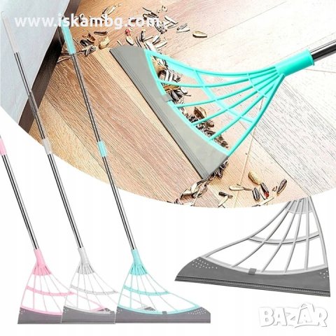 Силиконова метла за сухо и мокро почистване на косми прах и прозорци - КОД 3855