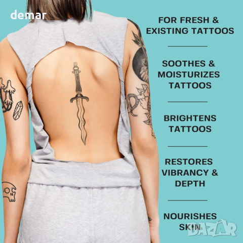 Base Labs Tattoo Aftercare Lotion Balm 3 бр. балсам за татуировки Успокоява Възстановява Овлажнява, снимка 6 - Други - 44622632