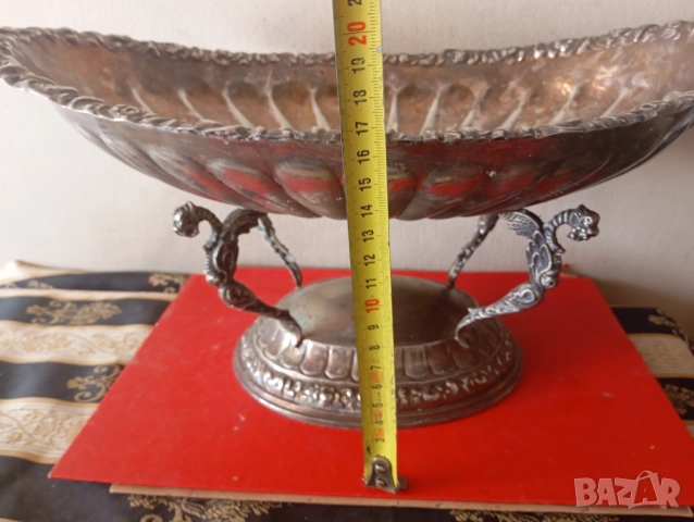 посребрена барокова купа,фруктиера, снимка 4 - Други ценни предмети - 54252445