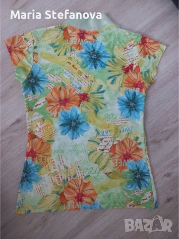 Блуза на цветя в зелено , снимка 3 - Туники - 36871517