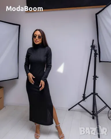 Дълга дамска черна рокля , снимка 2 - Рокли - 47519895