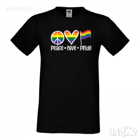 Мъжка тениска Peace Love Pride 2 Прайд,Празник.Повод,Изненада, снимка 9 - Тениски - 37103396