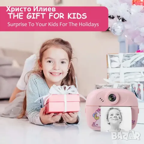 Фотоапарат и принтер 2 в 1, игри, фото рамки розов Еднорог мини маркери, снимка 4 - Фотоапарати - 49676020