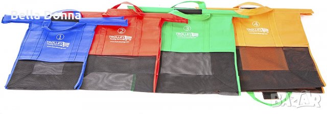 Пазарски чанти за многократна употреба Trolley Bags, 4бр, снимка 3 - Други - 32097838