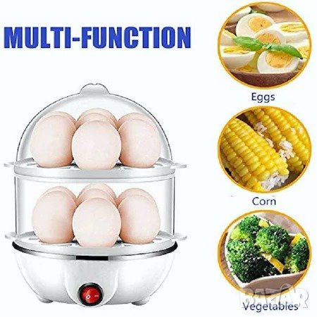 Супер цена! Иновативна Яйцеварка на два етажа за 14 яйца Egg Cooker, снимка 3 - Уреди за готвене на пара - 42707837