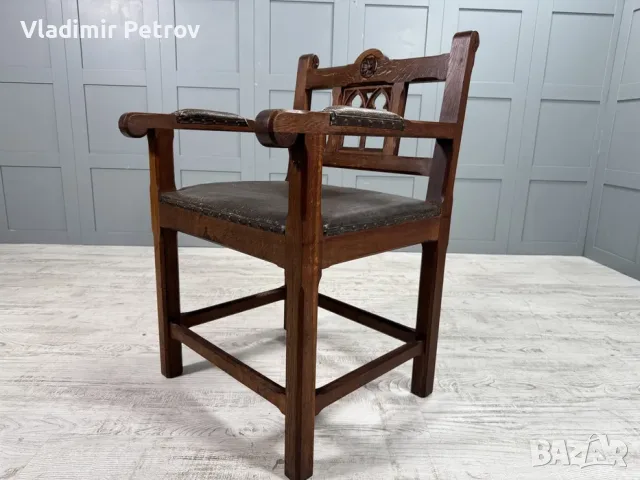 Готически стол масив В004, снимка 5 - Дивани и мека мебел - 56021255