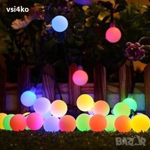 Цветни соларни лампи за двор или градина с LED крушки, снимка 5 - Други - 42598811