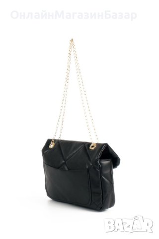 Дамска ватирана мека чанта в стилен дизайн и дръжка тип синджир, снимка 5 - Чанти - 44399073