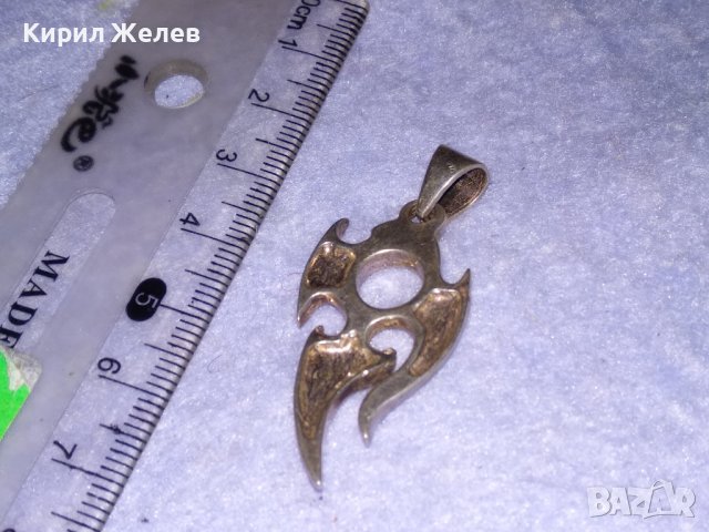 СТИЛИЗИРАН ХЕВИ МЕТЪЛ СРЕБЪРЕН АРТ МЕДАЛЬОН СРЕБРО 925 ЕФЕКТНО ФЕШЪН БИЖУ 15016, снимка 6 - Колиета, медальони, синджири - 39521841