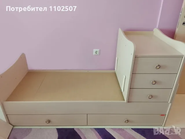 Трансформиращо бебешко легло Lorelli Maxi Plus -Светъл дъб 3 в 1, снимка 3 - Бебешки легла и матраци - 55953436