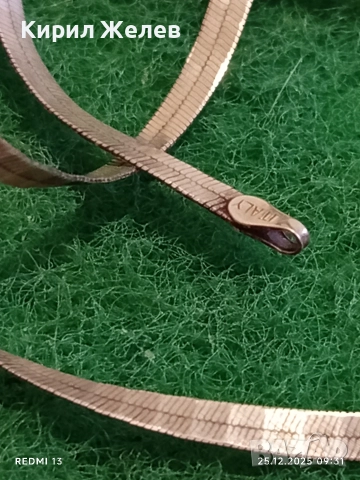 Нежен лентовиден сребърен ланец Ретро Арт бижу 26461, снимка 5 - Колиета, медальони, синджири - 52895544