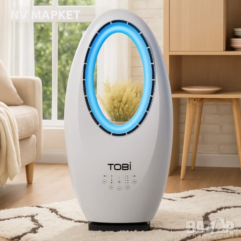 Безлопатен вентилатор Tobi TB-960,сензорен панел,дистанционно управление,12м гаранция, снимка 5 - Вентилатори - 53879339