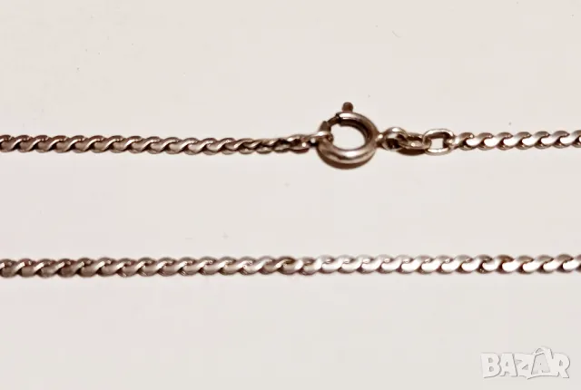 Сребърен синджир с овална плътна плетка, снимка 2 - Колиета, медальони, синджири - 48961109