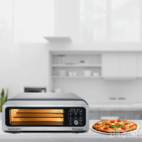 Фурна за пица с горещ въздух Rohnson R-2880 Rapido * Безплатна доставка * Гаранция 2 години, снимка 3 - Фритюрници - 48331910