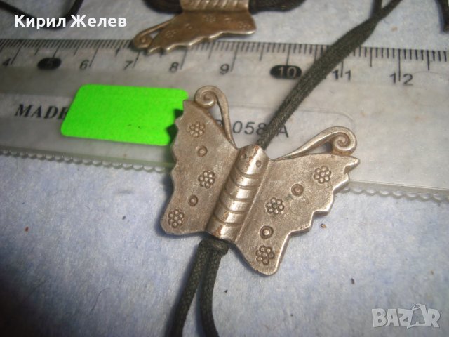 ЕФИРНО КРАСИВО НЕЖНО КОЛИЕ с ПОСРЕБРЕНИ БРОНЗОВИ ПЕПЕРУДКИ 31374, снимка 5 - Колиета, медальони, синджири - 38056281