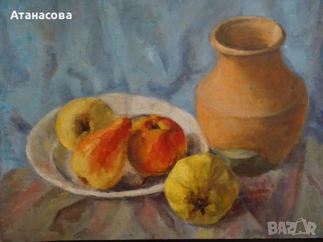 ТАНЯ ТАНЧЕВА картина Натюрморт масло 1990 г #2, снимка 2 - Картини - 54164685